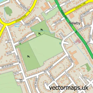 Street map sample of Newby, North Yorkshire