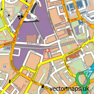 Street map sample of Newcastle upon Tyne, Tyne & Wear