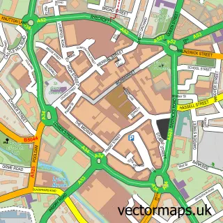 Street map sample of Newcastle-under-Lyme, Staffordshire