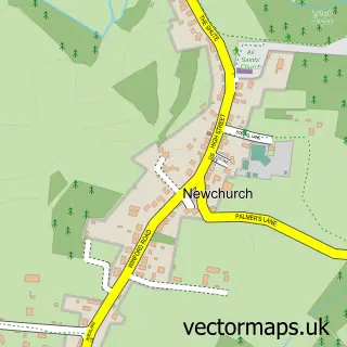 Street map sample of Newchurch, Isle of Wight