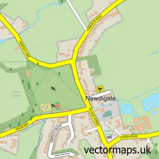 Street map sample of Newdigate, Surrey
