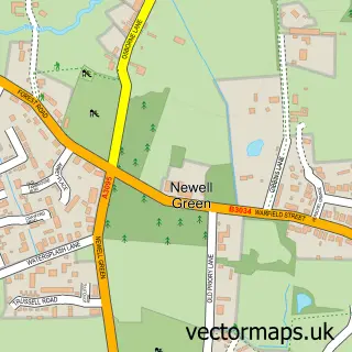 Street map sample of Newell Green, Berkshire