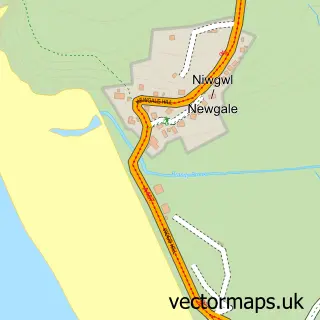 Street map sample of Newgale, Dyfed