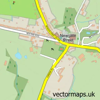 Street map sample of Newgate Street, Hertfordshire