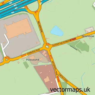 Street map sample of Newhouse, Lanarkshire