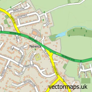 Street map sample of Newick, East Sussex