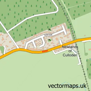 Street map sample of Newlands of Culloden, Inverness