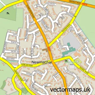 Street map sample of Newmachar, Aberdeenshire