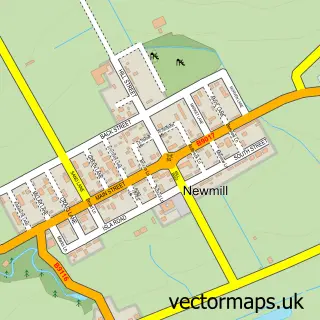 Street map sample of Newmill, Banffshire