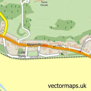 Street map sample of Newmills, Fife