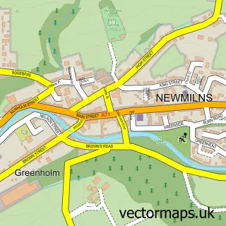 Street map sample of Newmilns, Ayrshire and Arran