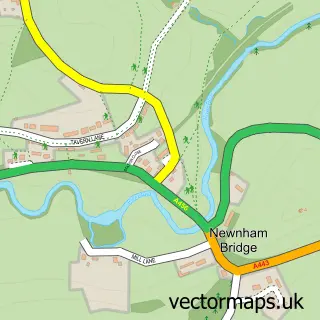Street map sample of Newnham Bridge, Worcestershire