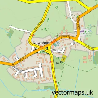 Street map sample of Newnham, Northamptonshire