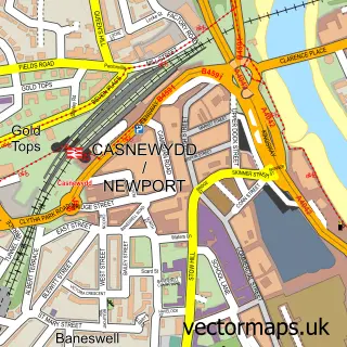 Street map sample of Newport, Gwent