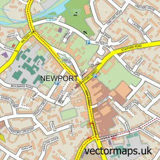 Street map sample of Newport, Shropshire