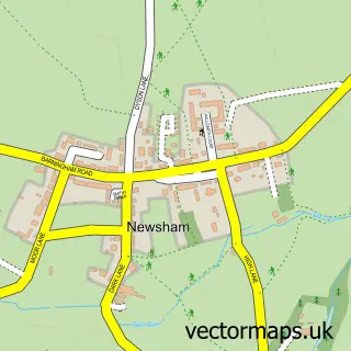 Street map sample of Newsham, North Yorkshire