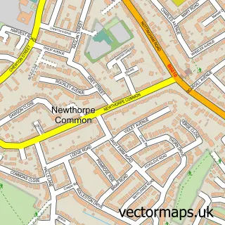 Street map sample of Newthorpe, Nottinghamshire