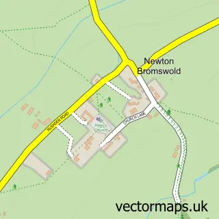 Street map sample of Newton Bromswold, Northamptonshire