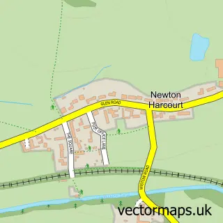 Street map sample of Newton Harcourt, Leicestershire