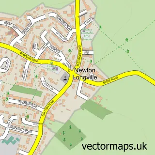 Street map sample of Newton Longville, Buckinghamshire