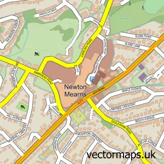 Street map sample of Newton Mearns, Renfrewshire