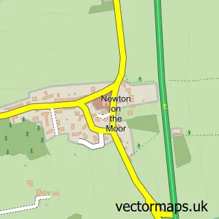 Street map sample of Newton on the Moor, Northumberland