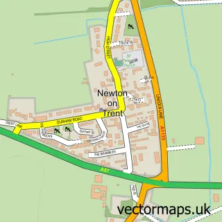 Street map sample of Newton on Trent, Lincolnshire