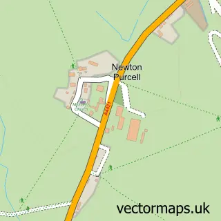 Street map sample of Newton Purcell, Oxfordshire