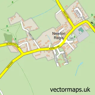 Street map sample of Newton Regis, Warwickshire