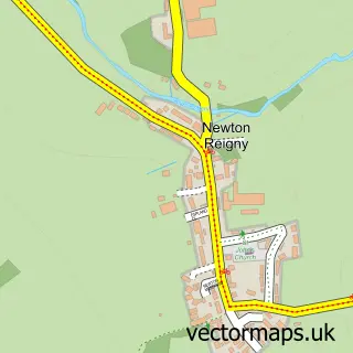 Street map sample of Newton Reigny, Cumbria