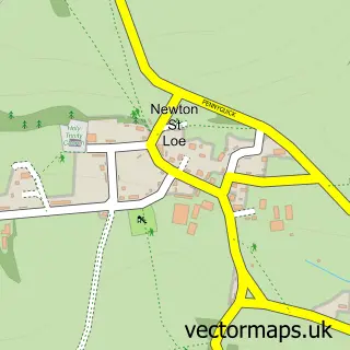 Street map sample of Newton Saint Loe, Somerset