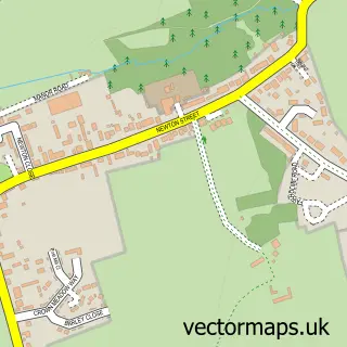 Street map sample of Newton St Faith, Norfolk