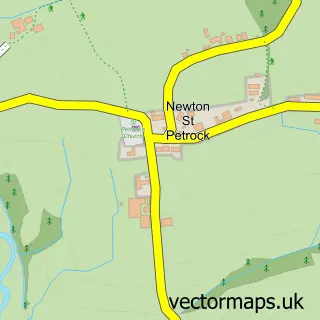 Street map sample of Newton St Petrock, Devon