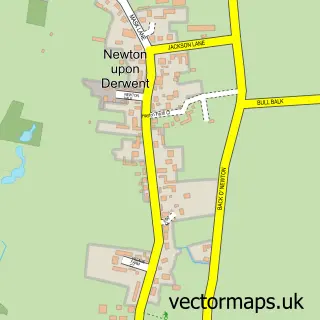 Street map sample of Newton Upon Derwent, East Riding of Yorkshire