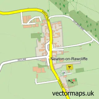 Street map sample of Newton upon Rawcliffe, North Yorkshire