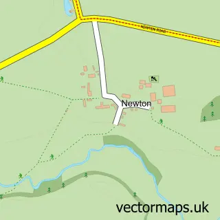 Street map sample of Newton, Northamptonshire