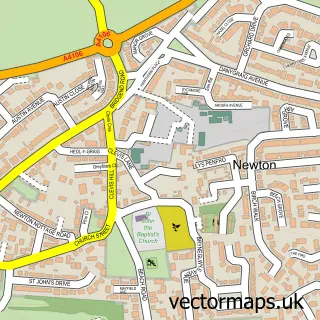 Street map sample of Newton, Mid Glamorgan