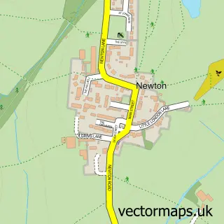 Street map sample of Newton, Warwickshire