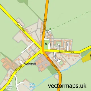 Street map sample of Newton, Cambridgeshire