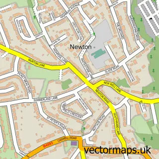 Street map sample of Newton, West Glamorgan