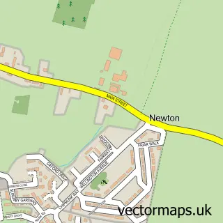 Street map sample of Newton, Nottinghamshire
