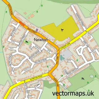 Street map sample of Newton, Derbyshire