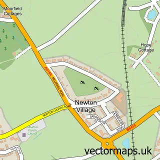 Street map sample of Newton Village, Midlothian