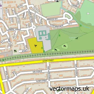 Street map sample of Newton-le-Willows, Merseyside