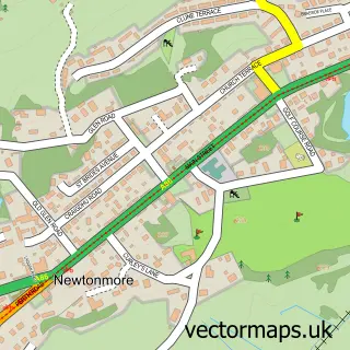 Street map sample of Newtonmore, Inverness