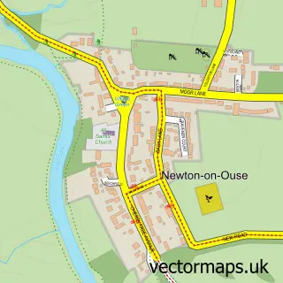 Street map sample of Newton-on-Ouse, North Yorkshire
