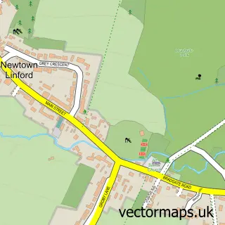 Street map sample of Newtown Linford, Leicestershire