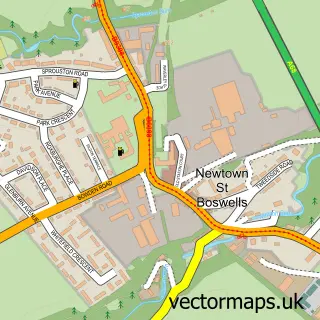 Street map sample of Newtown St Boswells, Roxburgh, Ettrick and Lauderdale