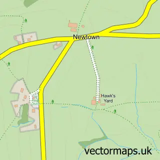 Street map sample of Newtown, Staffordshire