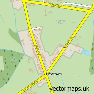 Street map sample of Newtown, Hampshire